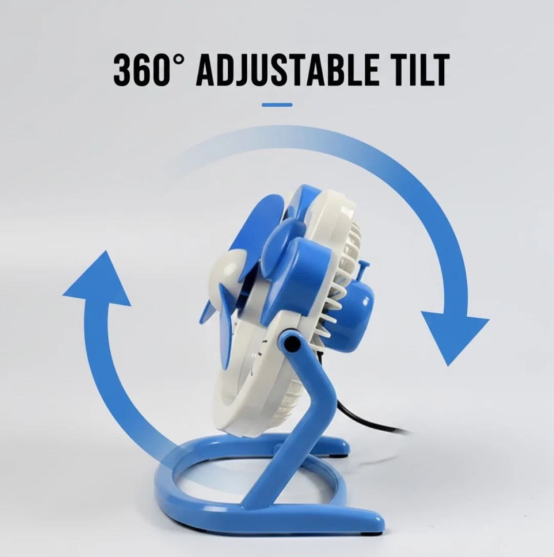 HELLO KITTY! MINI PORTABLE FAN [WHITE, BLUE]